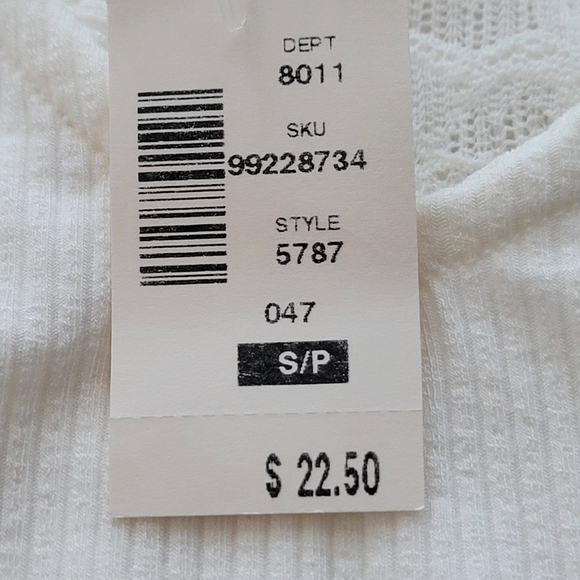 Aeropostale | Crop Halter Lace Back Top NEW Ladies Small Cream - Picture 2 of 14